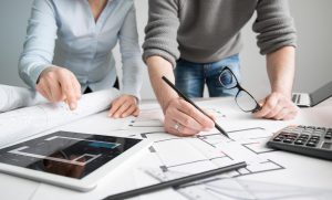 two architects are working on the apartment plan, Cumming, GA