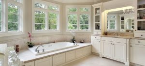 Classic bathroom with white cabinets, Cumming, GA